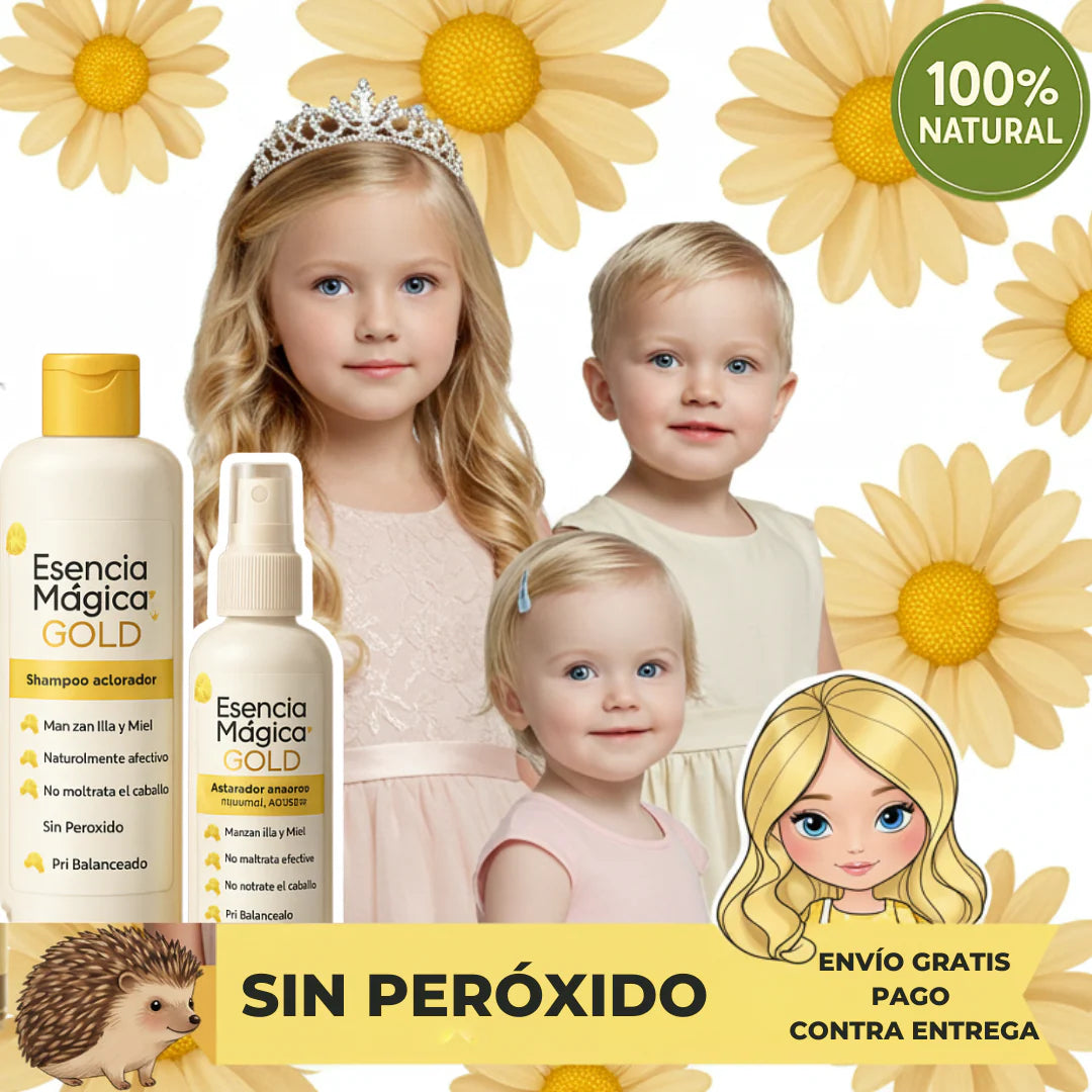 KIT Gold Esencia aclaradora - Cabello más claro y brillante 🎁DCTO SOLO POR HOY 28% OFF