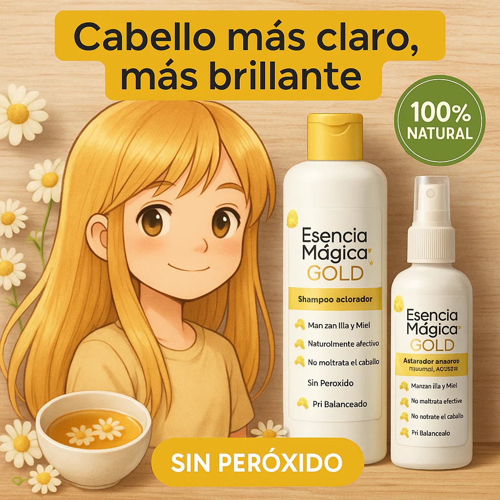 KIT Gold Esencia aclaradora - Cabello más claro y brillante 🎁DCTO SOLO POR HOY 28% OFF
