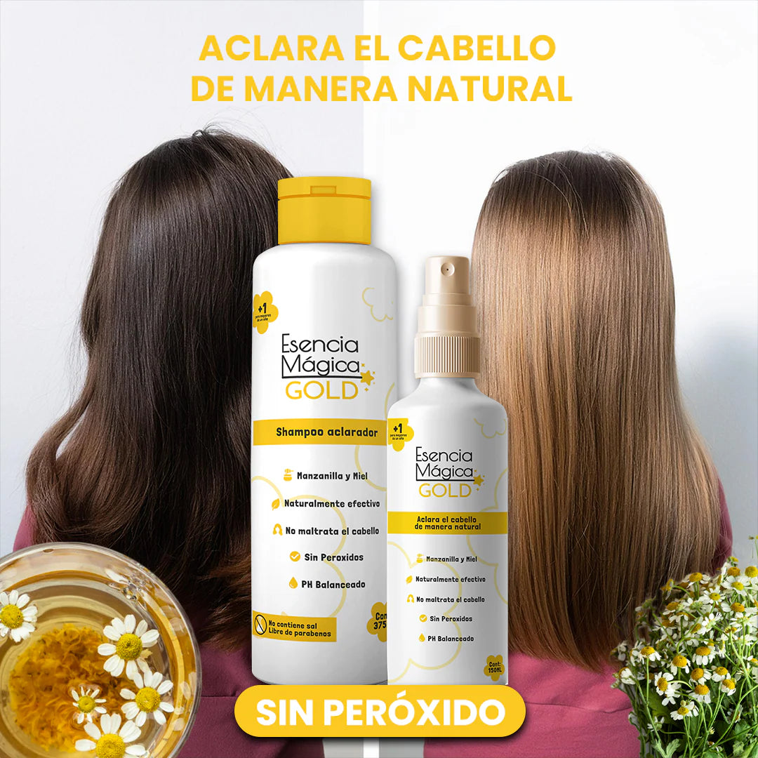 KIT Gold Esencia aclaradora - Cabello más claro y brillante 🎁DCTO SOLO POR HOY 28% OFF