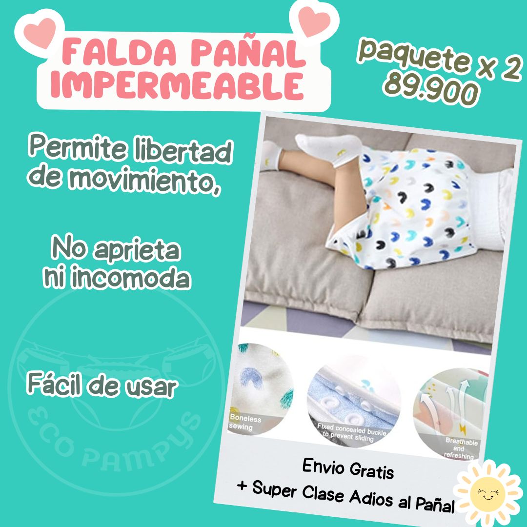 Pack X2 Faldas Unisex impermeables para niños de 0 a 6 años 🎁 OFERTA ESPECIAL + BONOS GRATIS