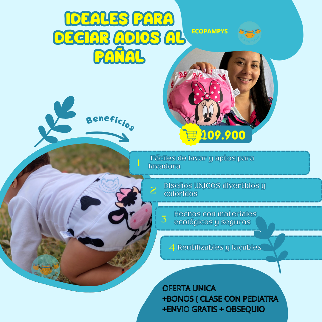 Calzoncitos algodon impermeables para niños para ayudar a Dejar el Pañal 🎁 Pague 2 LLEVA 3 + BONOS GRATIS