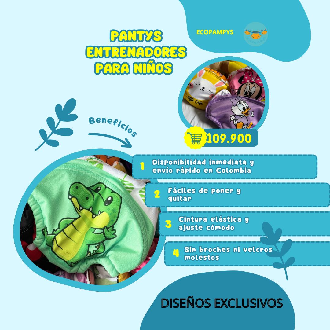 Calzoncitos algodon impermeables para niños para ayudar a Dejar el Pañal 🎁 Pague 2 LLEVA 3 + BONOS GRATIS