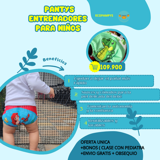 Calzoncitos algodon impermeables  para niños para ayudar a Dejar el Pañal  🎁 Pague 2 LLEVA 3  + BONOS GRATIS